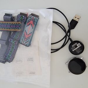 Samsung Black Smartwatch with Charging Cable